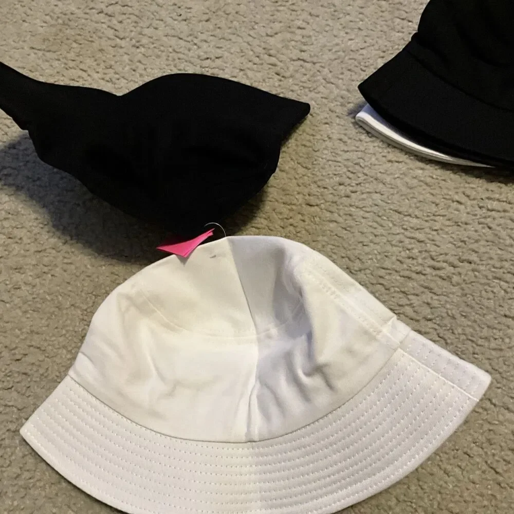 Mr. & Mrs. WHITE & Black Bucket Hats, SetOF 2 Bucket Hats, By Enodtter Brand NEW